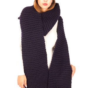 WOOL AND THE GANG MIDNIGHT BLUE SCARF | WOMENS SIZE 280X24